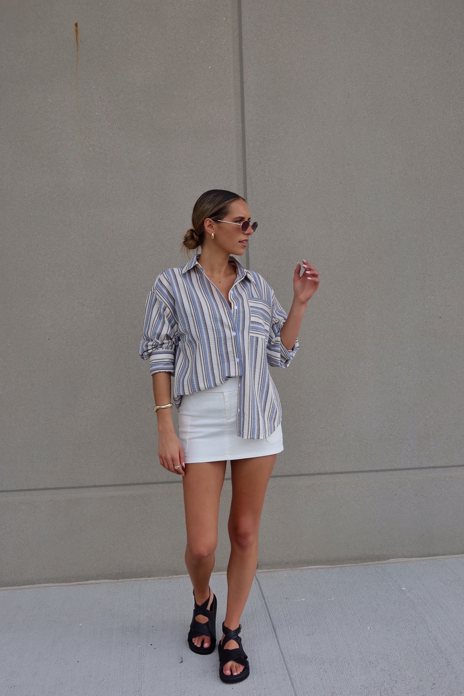 Steevie Multi-Striped Button-Down Shirt