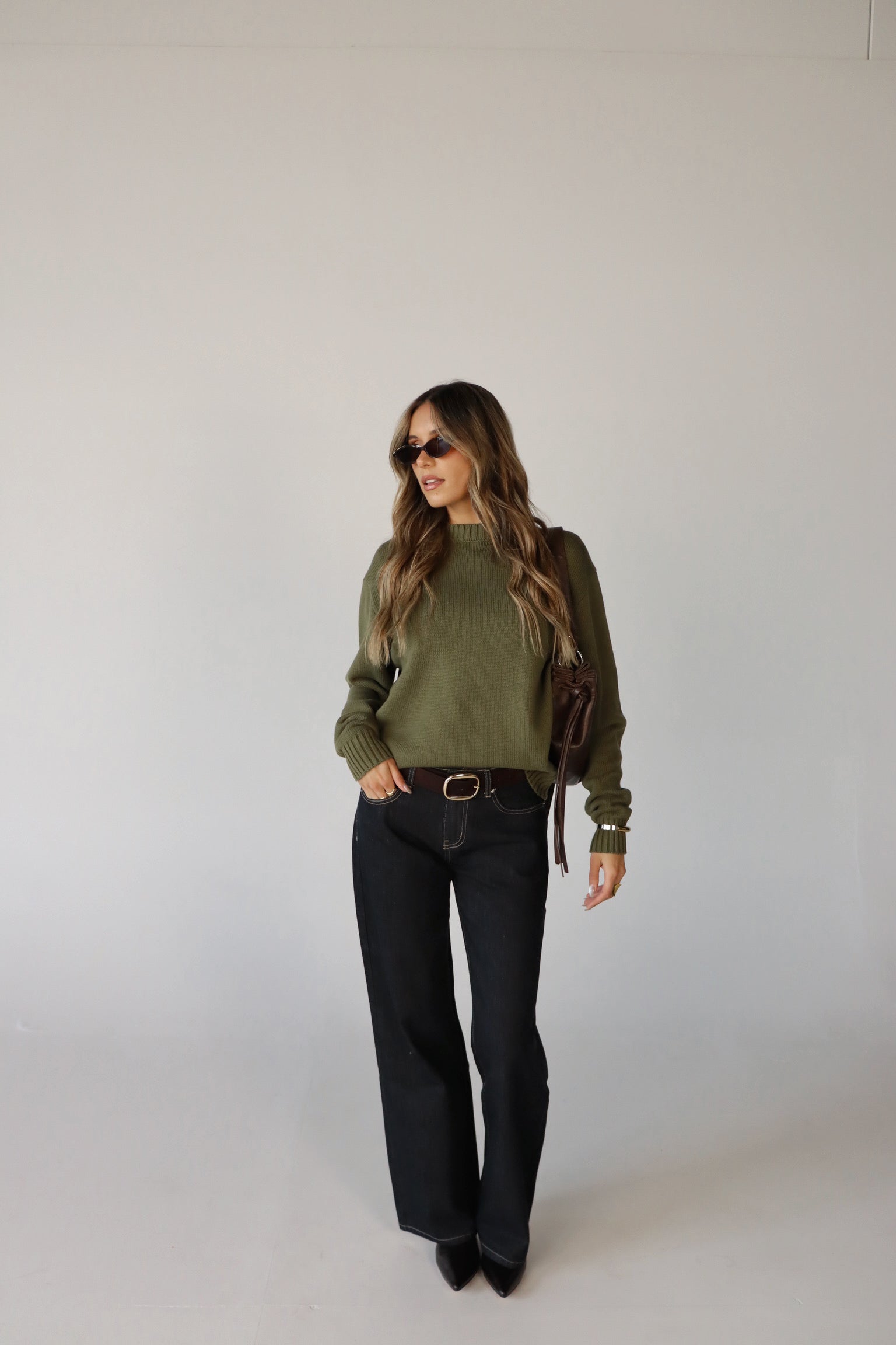Lenny Relaxed Sweater in Vintage Olive