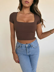 Holly Square Neck Crop Tee