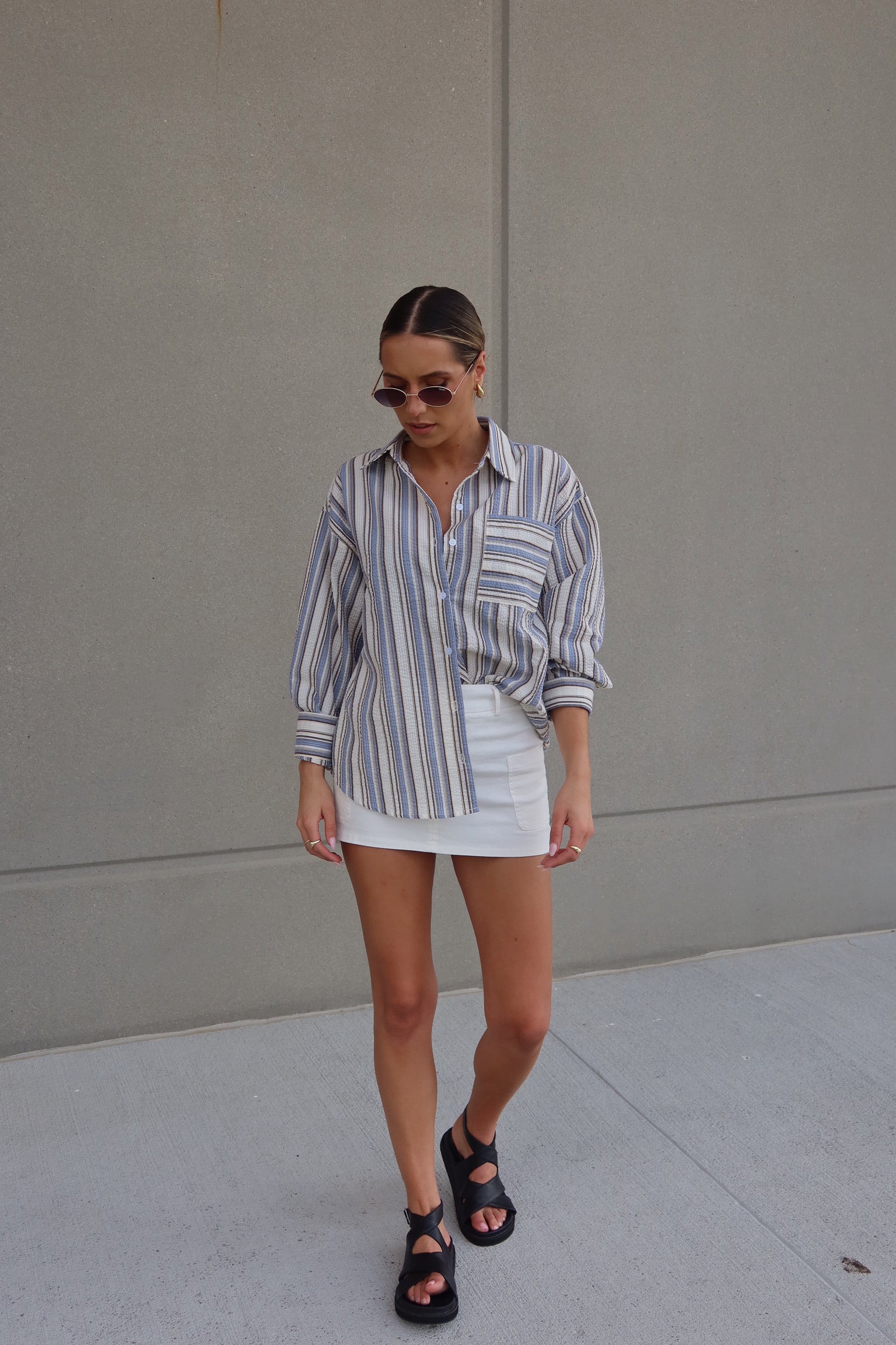 Steevie Multi-Striped Button-Down Shirt