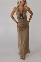 Vienna Midi Dress in Mocha