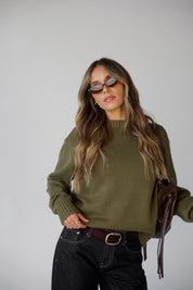 Lenny Relaxed Sweater in Vintage Olive