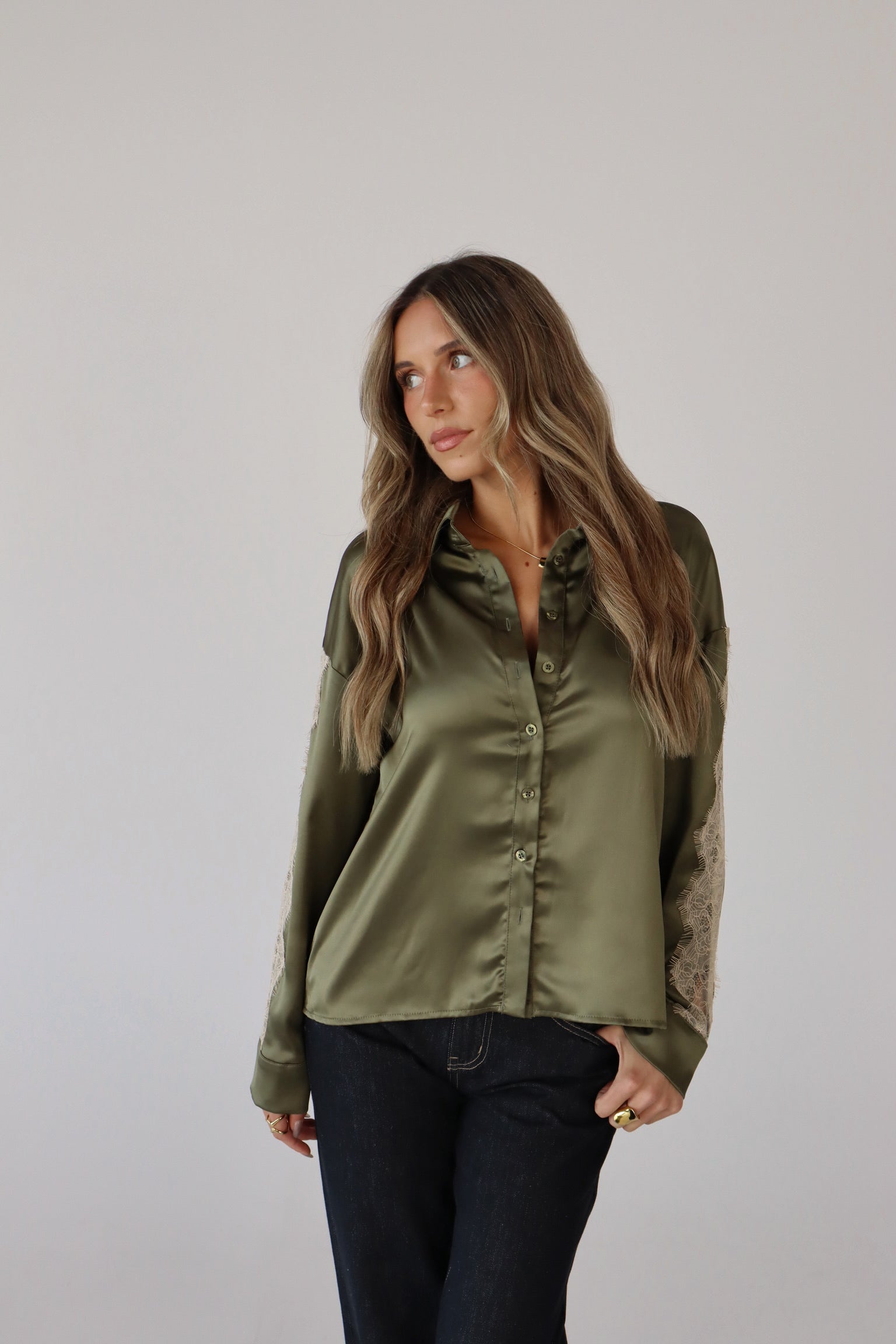 Nevaeh Olive Satin Short Set