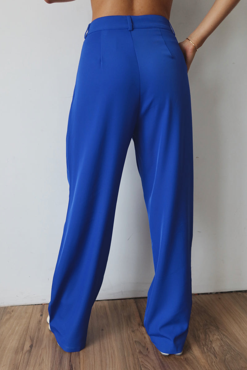 Lizzy High Waist Trousers In Blue