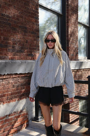 Kam Plaid Zip-Up Bomber Jacket