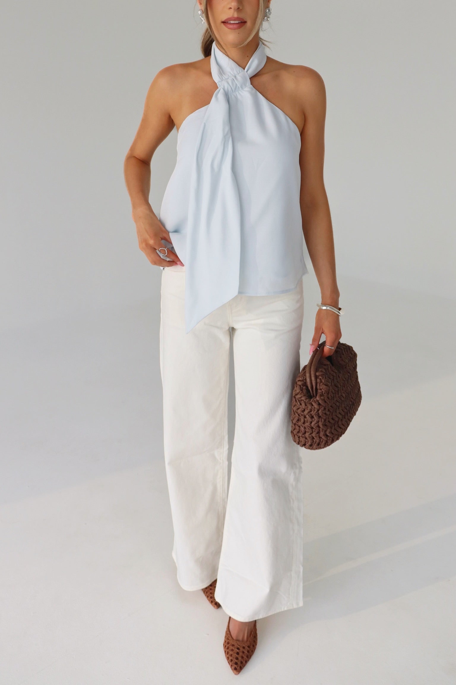Veia Ice Blue Halter Top
