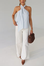 Veia Ice Blue Halter Top