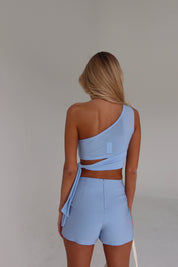 Chambray Wrapped Mini Skort