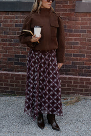 Presley Plaid Chiffon Maxi Skirt