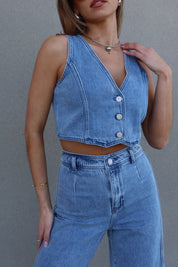 RESTOCKED :Nelly Denim Crop Pants