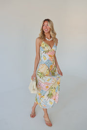 Paloma Printed Linen Midi Dress