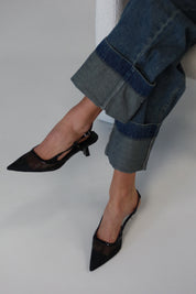 BILLINI : Hawley Black Pointed Toe Heel