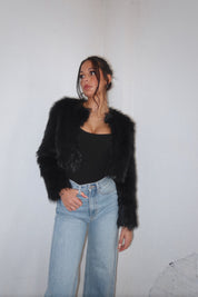 Jayda Faux Fur Jacket In Black