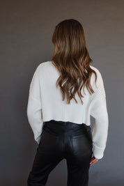 RESTOCKED :Luna Ivory Crop Turtleneck Sweater