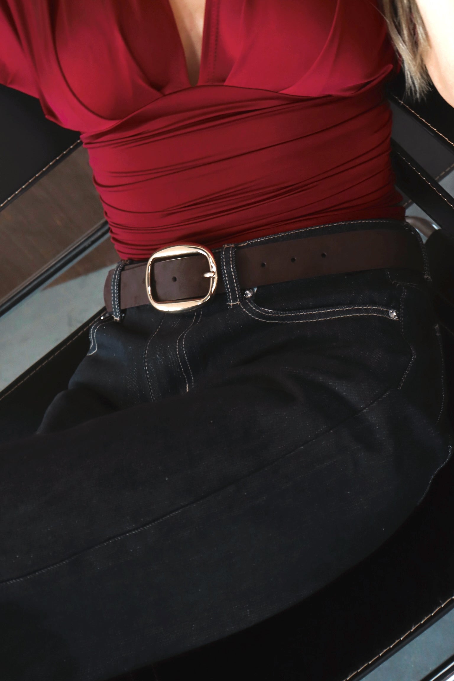 BILLINI : Georgiana Belt In Chocolate Suede
