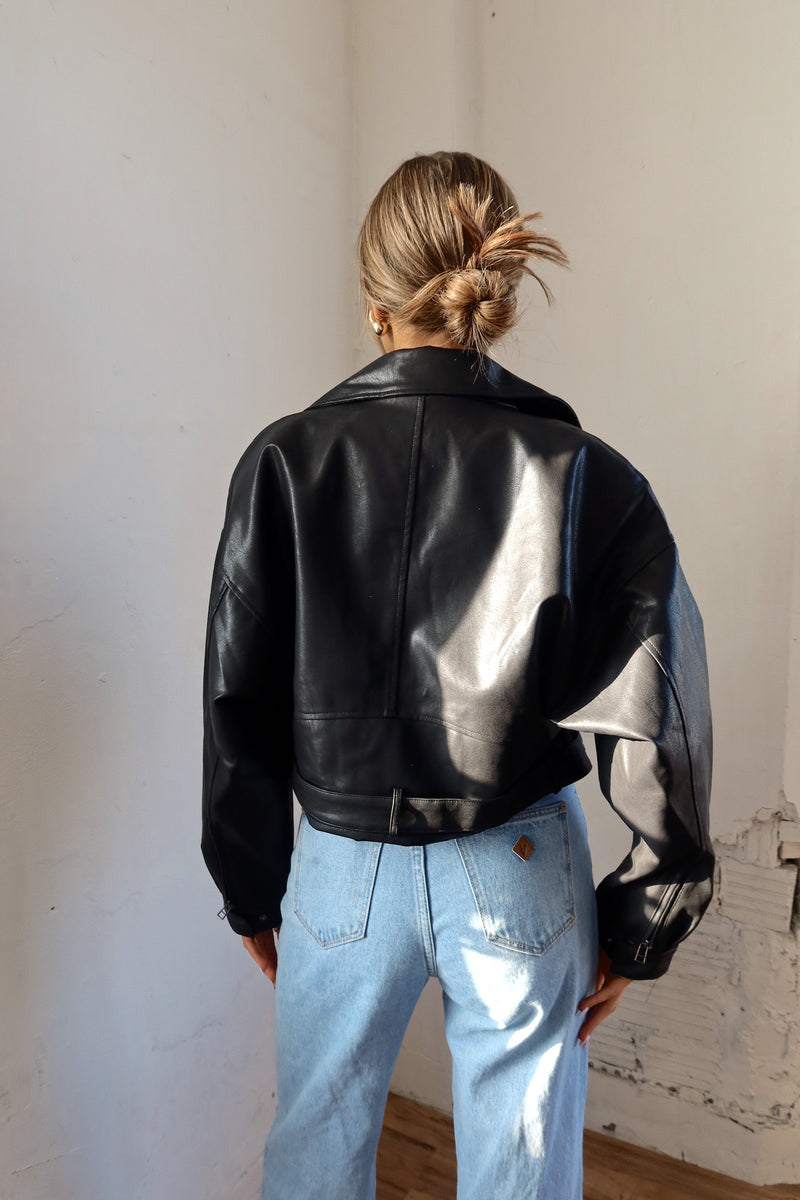 Zayna Leather Moto Jacket