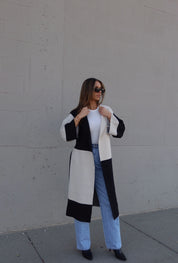 RESTOCKED :Knit Colorblock Trench