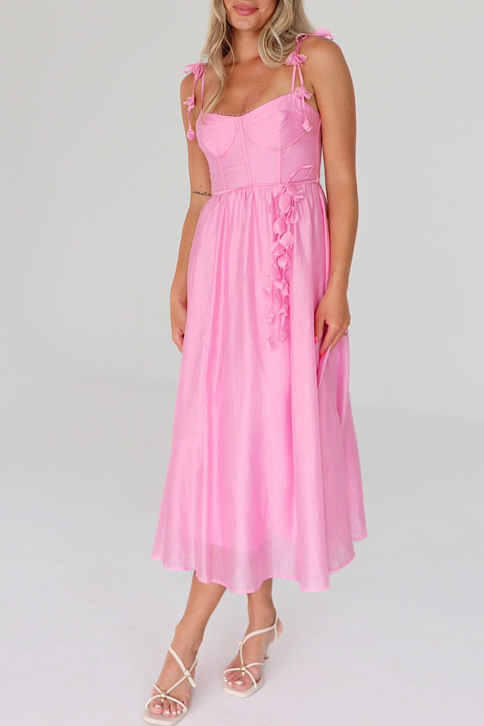 Aurora Floral Applique Midi Dress