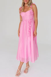 Aurora Floral Applique Midi Dress