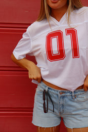 University Of Nebraska Boyfriend Jersey In White