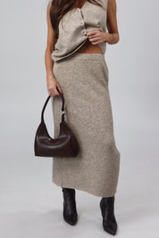 Cozy High-Waist Midi Sweater Skirt