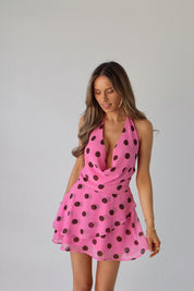 Imali Halter Cowl Mini Dress