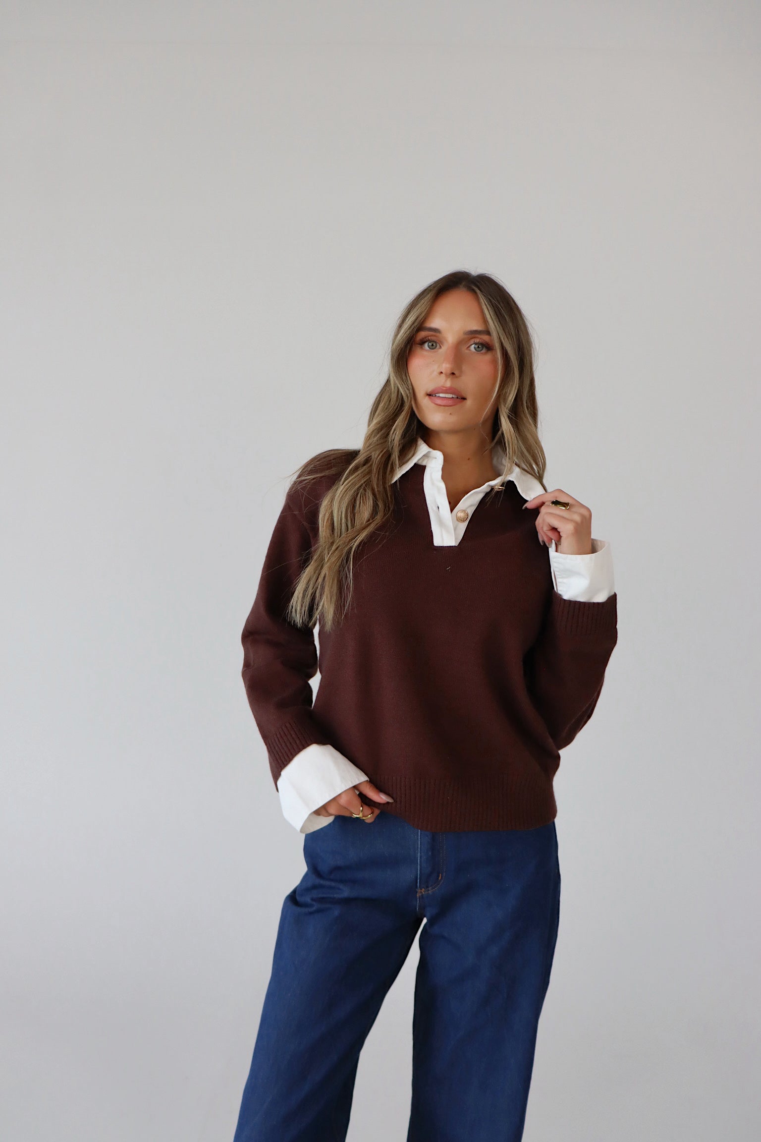 Alexia Collared Contrast Sweater