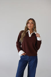 Alexia Collared Contrast Sweater