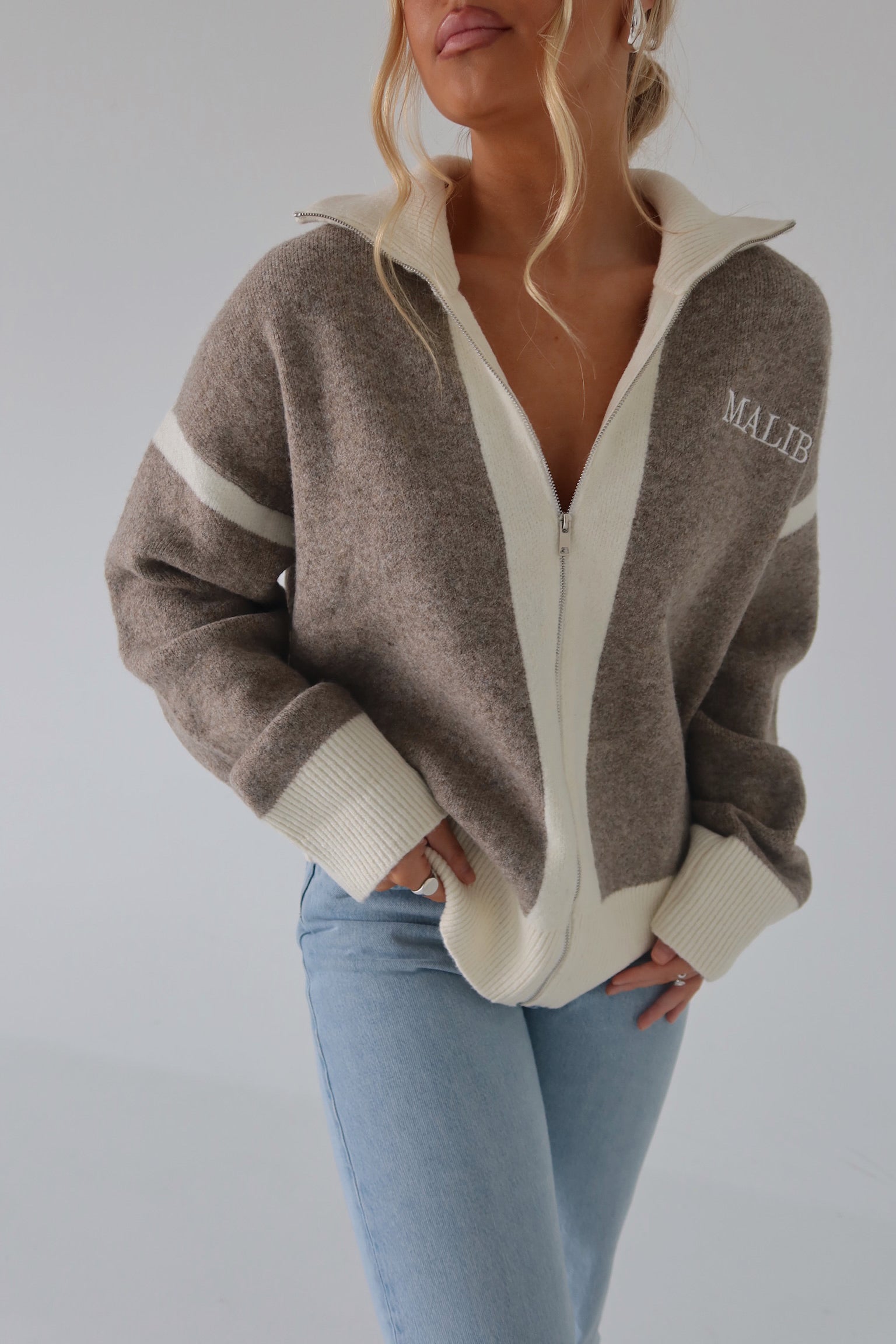 Malibu Sweater Zip-Up Cardigan