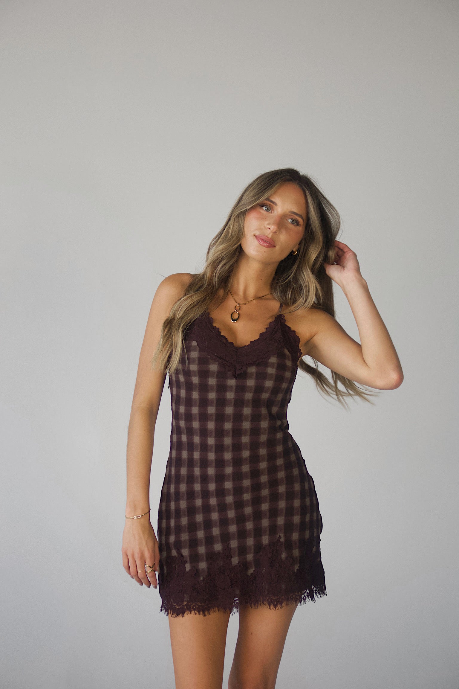 Monika Plaid Slip Dress