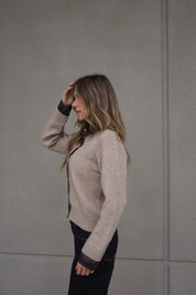 Myah Contrast Collared Cardigan