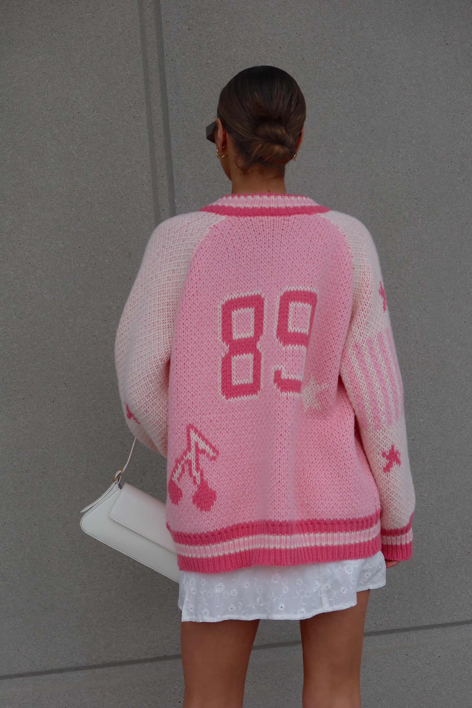 RESTOCKED :Pink 89 Sweater Zip-Up Cardigan