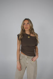 Alyah Asymmetrical One Shoulder Top