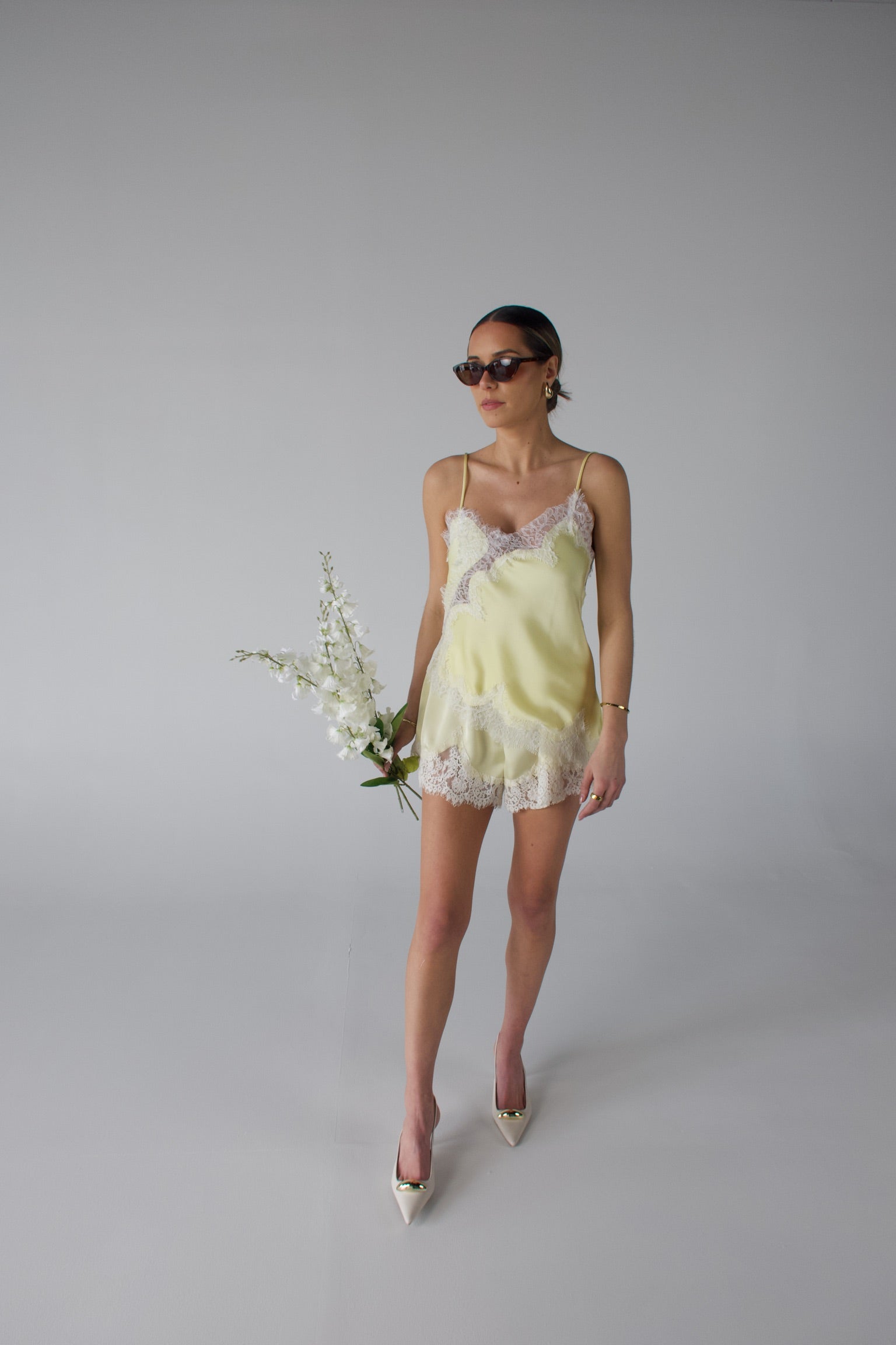Bella Yellow Satin Camisole