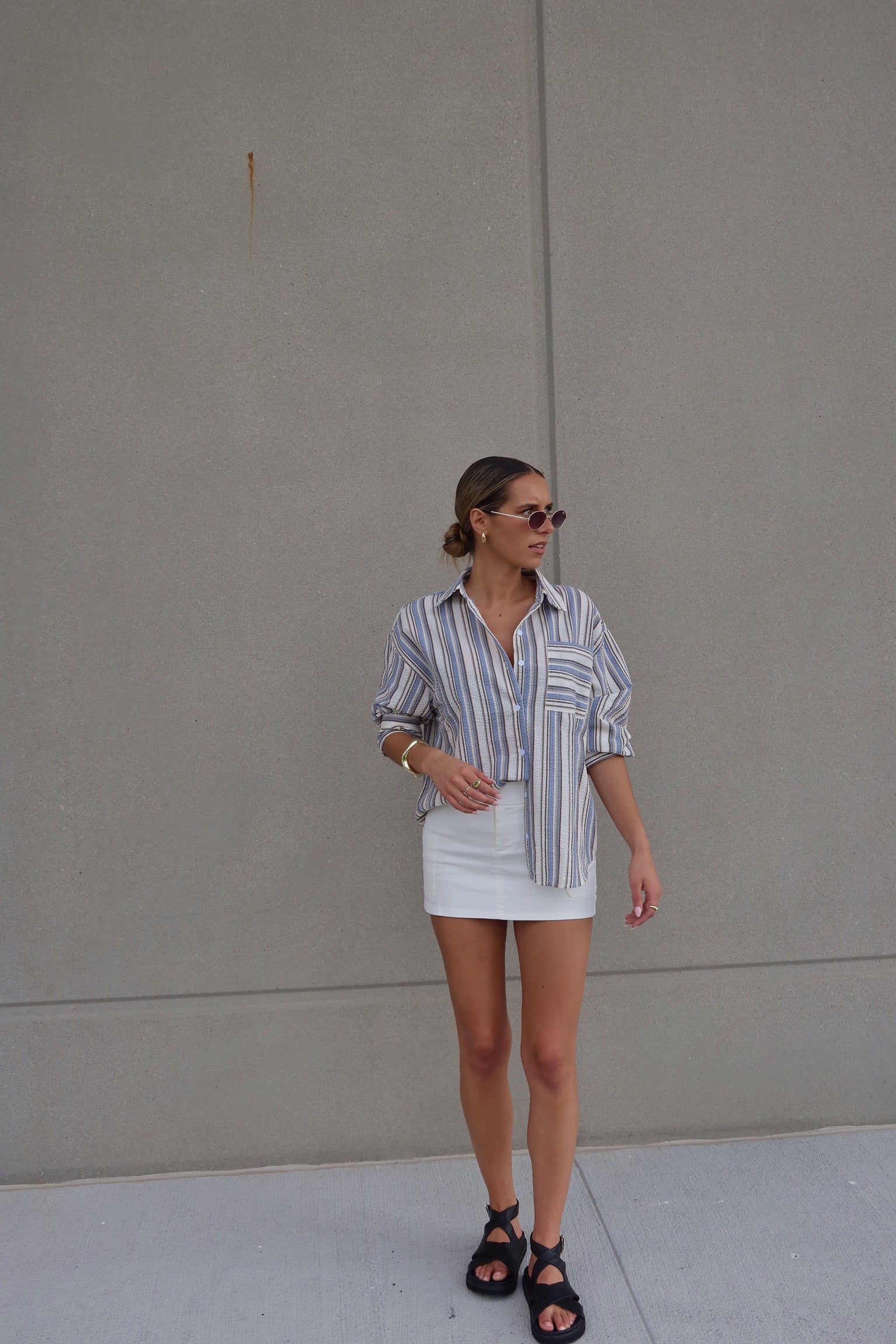 Steevie Multi-Striped Button-Down Shirt