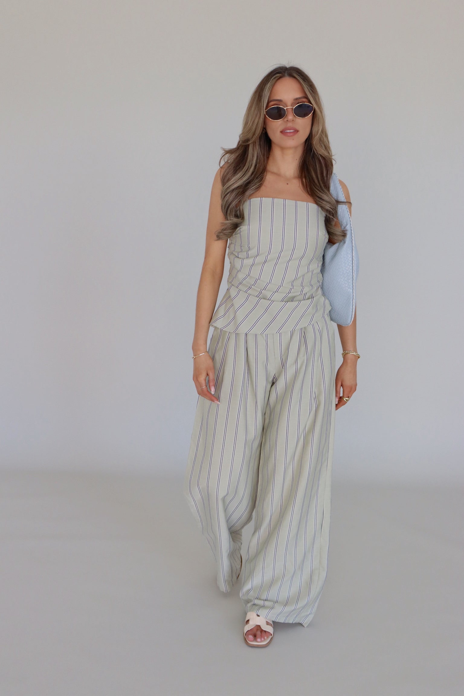 Delilah Pin Stripe Pant Set