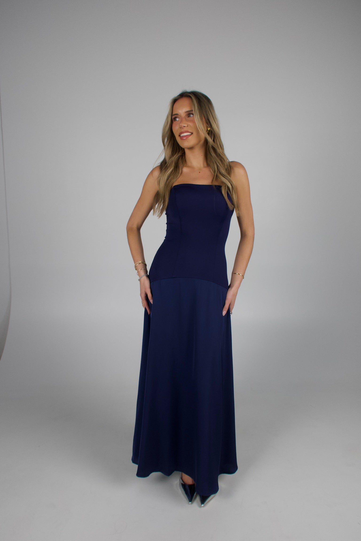 Midnight Satin Maxi Dress