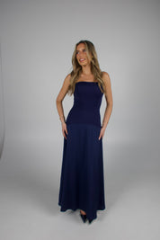 Midnight Satin Maxi Dress