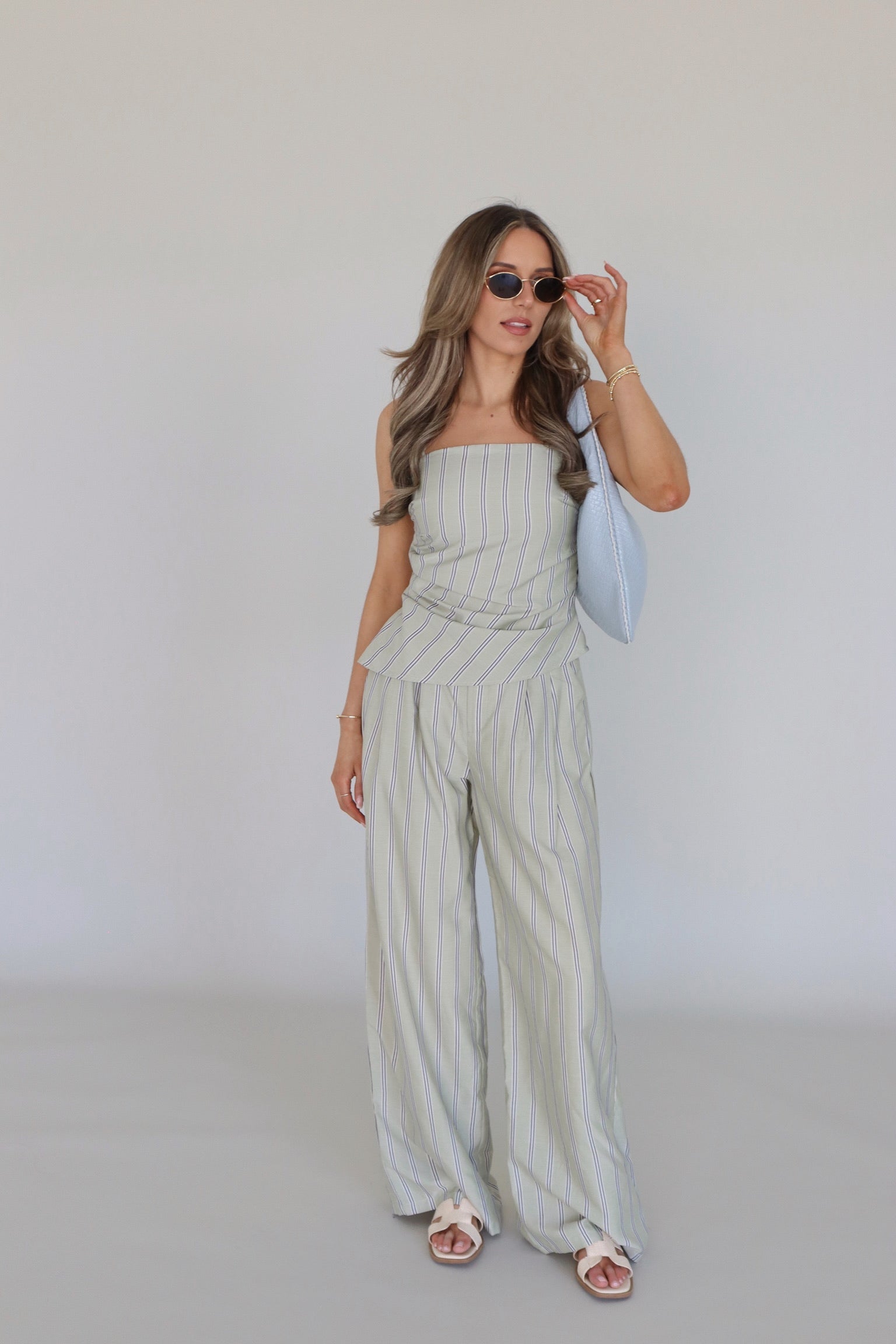 Delilah Pin Stripe Pant Set