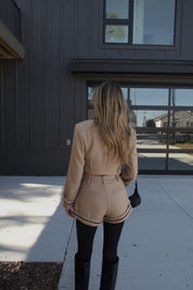 Brooklyn Structured Woven Cropped Blazer