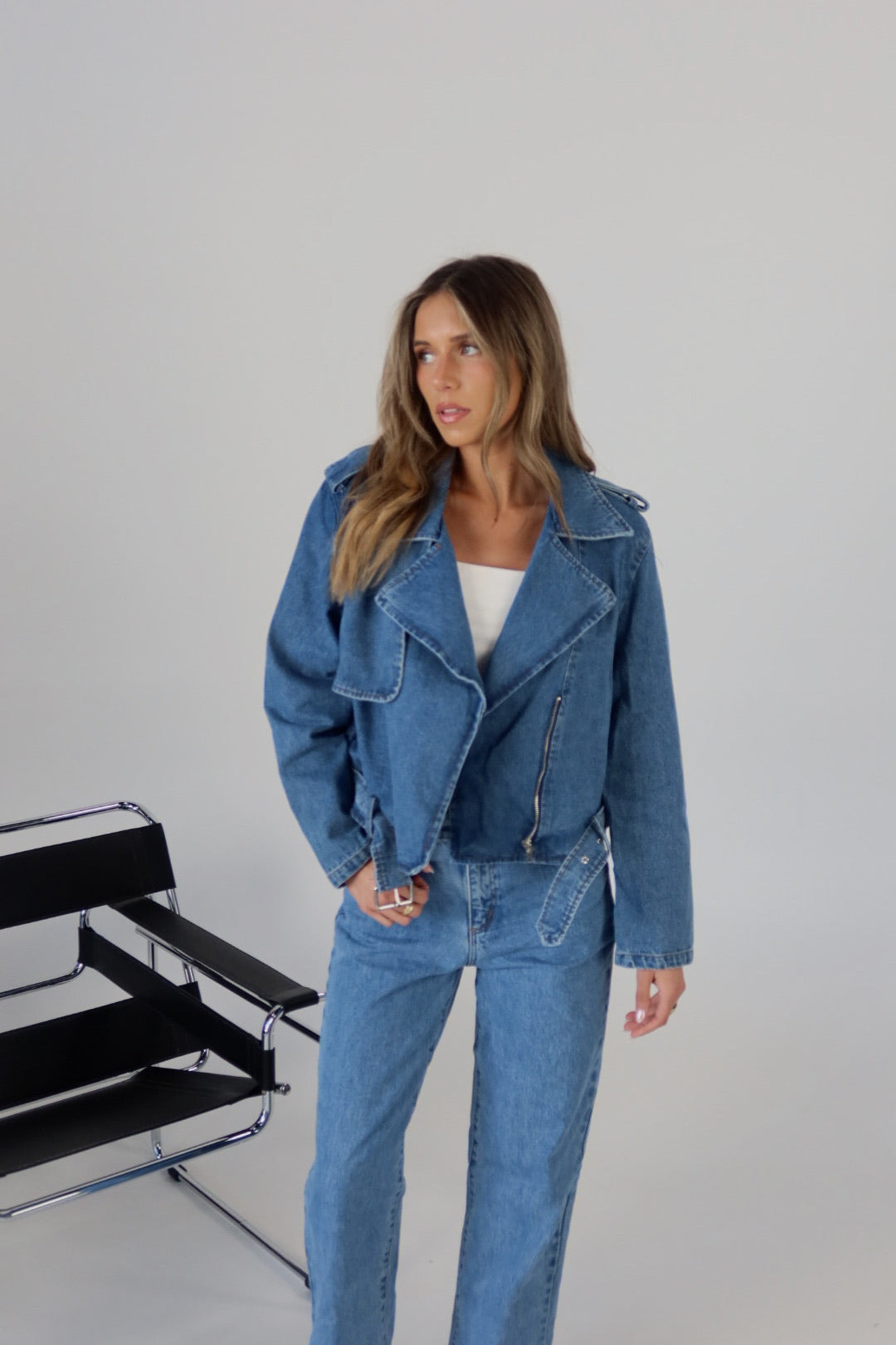 Zayla Zip-Up Denim Jacket