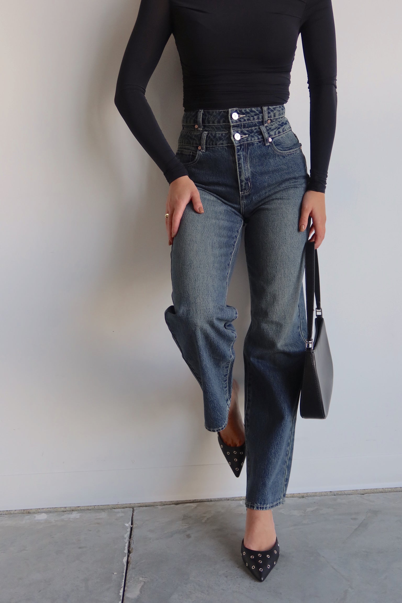 ABRAND Double Waisted Denim