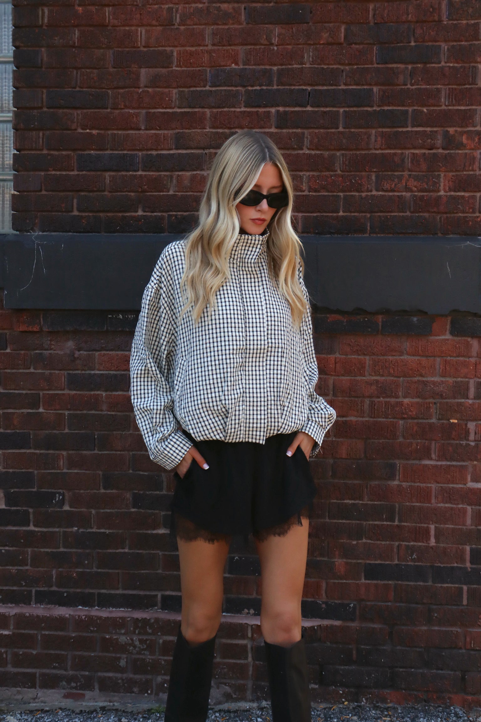 Kam Plaid Zip-Up Bomber Jacket