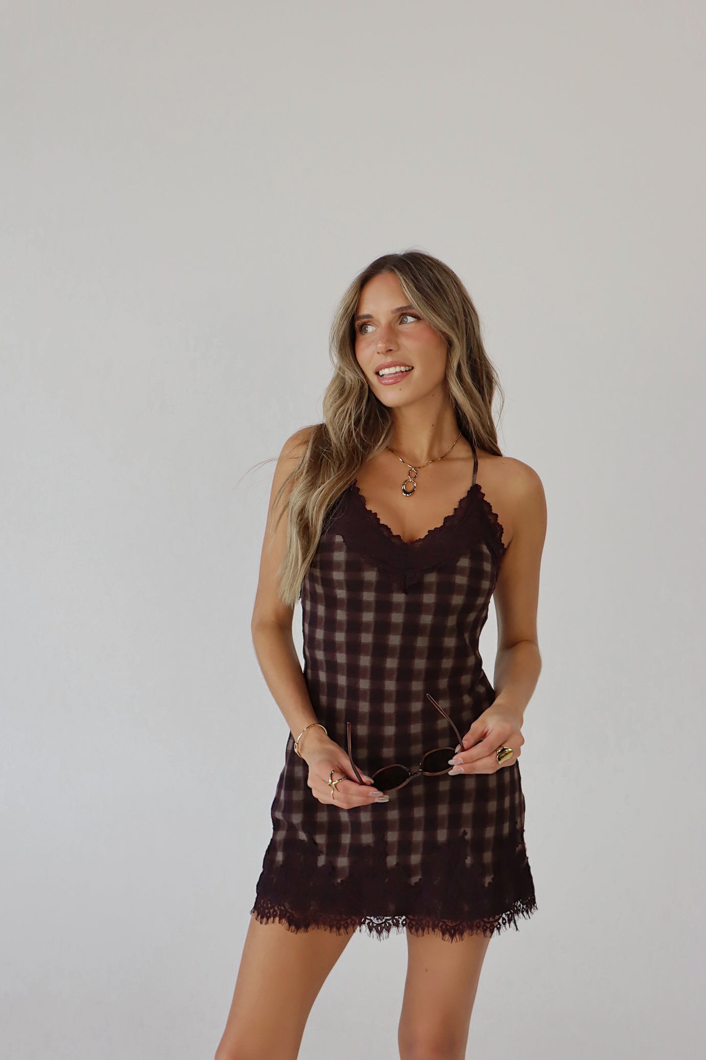 Monika Plaid Slip Dress