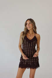 Monika Plaid Slip Dress