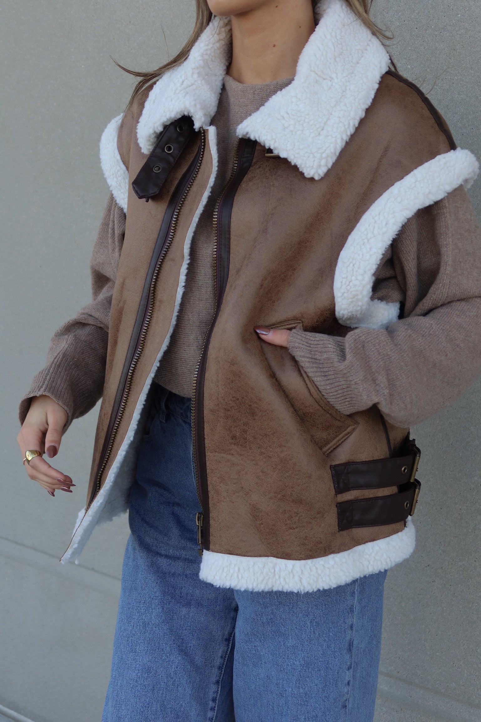 Zander Oversized Sherpa Vest