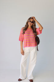 Tessa Striped Knit Short Sleeve
