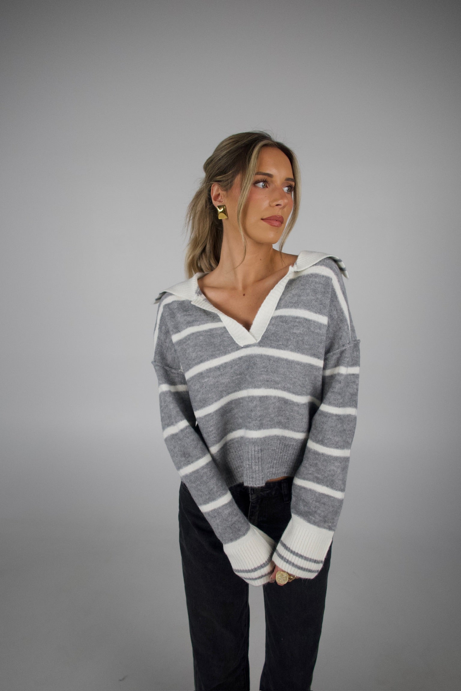 Haven Striped V-Neck Sweater