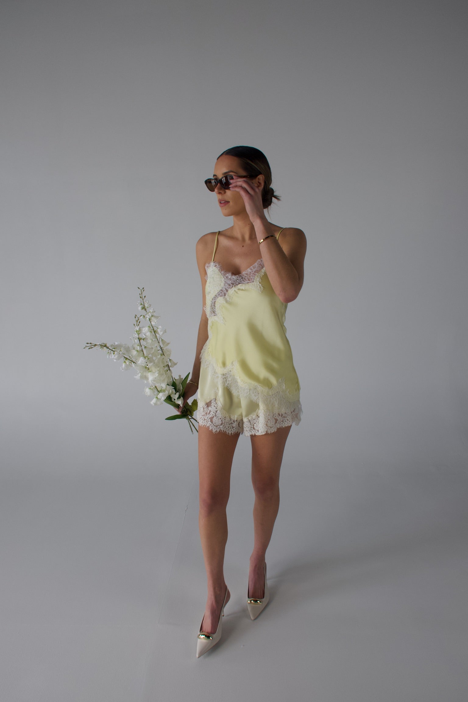 Bella Yellow Satin Camisole