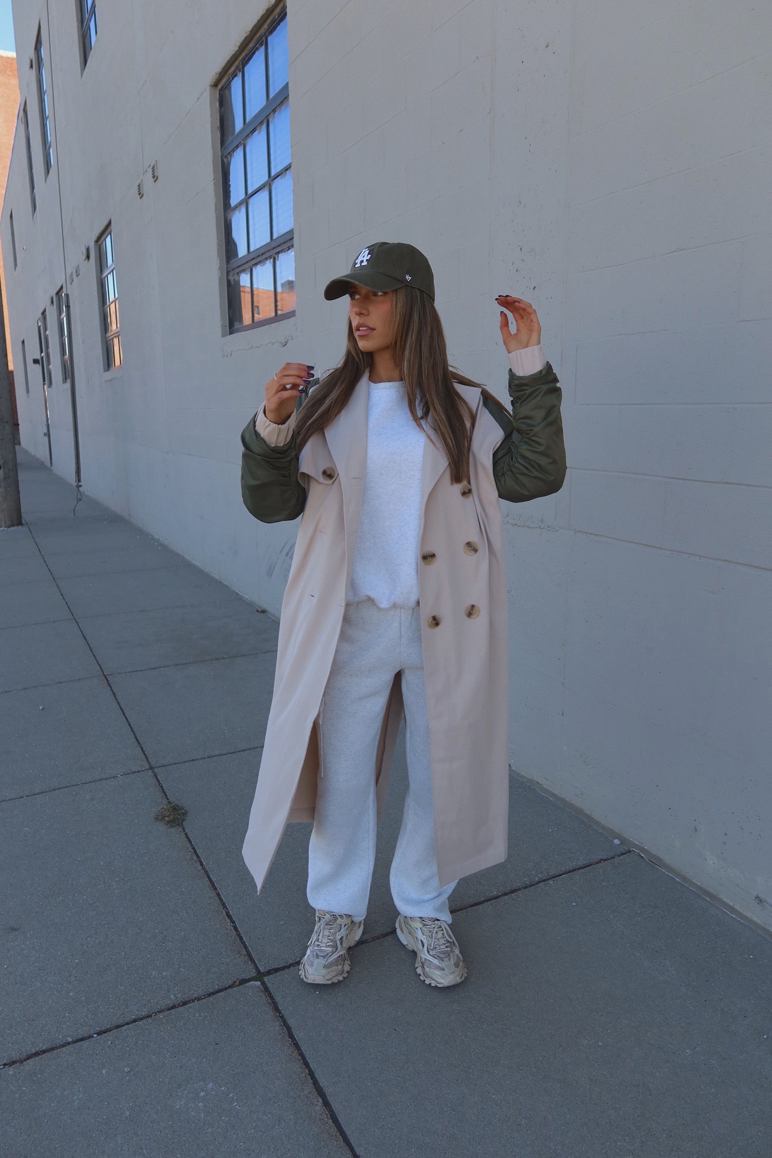 Khaki Combo Trench Coat